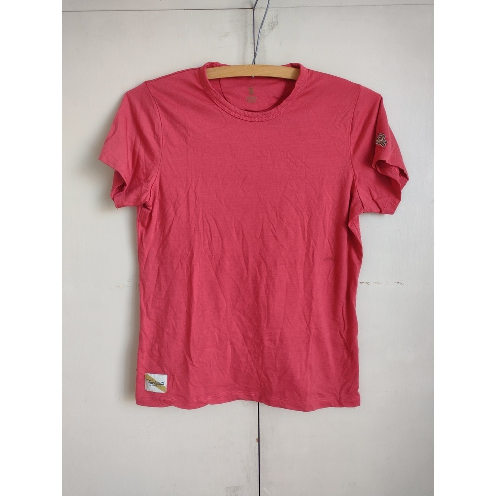 Tracksmith Session Tee Womens Small Merino Wool Blend Running Shirt Orange